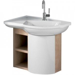 Тумба під раковину Keramag Vitelle підвісна кутова 65.5х34.5х59.5 білий / дика груша 810160