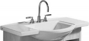 Раковина для ванной на тумбу умывальник-столешница Keramag коллекция Vitelle белая 120600