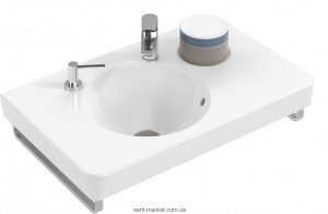 Раковина для ванної підвісна умивальник-стільниця Villeroy & Boch колекція Joyce біла 41078101