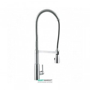 Смеситель для мойки с выдвижной лейкой Kludi Steel однорычажный с высоким изливом 38857F660