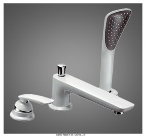 Змішувач двохвентильний на борт ванни з душем Kludi колекція Balance білий 524479175