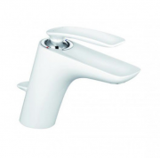 Смеситель для раковины однорычажный с донным клапаном Kludi коллекция Balance белый 520239175