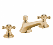 Змішувач для раковини двухвентильний з донним клапаном прихований Kludi Adlon золото 510464520