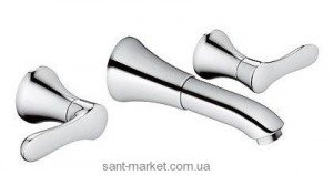 Смеситель для раковины двухрычажный настенный скрытый Kludi коллекция Amphora хром 541450575