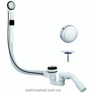 Сифон автомат для ванны  удлиннённый + накладки  хром KLUDI ESPRIT 5605505-40