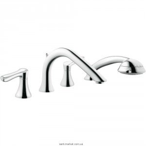 Змішувач двохвентильний на борт ванни з душем Kludi колекція Amphora хром 544250575