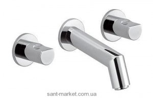 Смеситель для раковины двухвентильный настенный скрытый Kludi коллекция New Waves хром 571450530