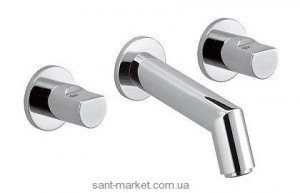 Змішувач для раковини двухвентильний настінний прихований Kludi колекція New Waves хром 571450530