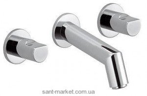 Змішувач для раковини двухвентильний настінний прихований Kludi колекція New Waves хром 571440530