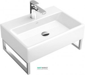 Раковина для ванної підвісна з вішалкою Villeroy & Boch колекція Memento біла 51336101