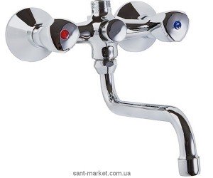 Змішувач двохвентильний для ванни з довгим виливом Kludi колекція Standard хром 251210515