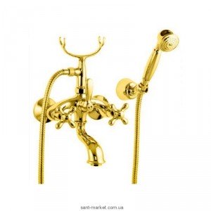 Змішувач двохвентильний для ванни з душем Fiore колекція Margot золото 12Z61000