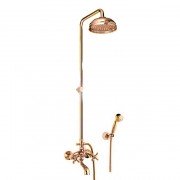 Змішувач для ванни з душем-стійкою двухвентильний FIORE Margot бронза 26Z61990