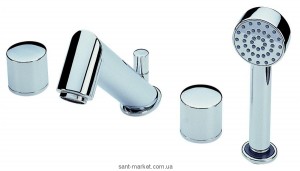 Змішувач двохвентильний на борт ванни з душем Oras колекція IL Bagno Alessi One хром 8540