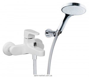 Змішувач одинважільний для ванни з душем TREEMME колекція Cleo хром / білий 6300BC