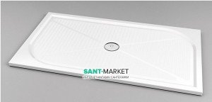 Душовий піддон литий мармур прямокутний MARMITE 140х80х3 білий 01161143003