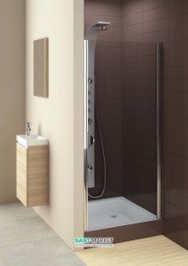 Душові двері в нішу Aquaform Glass 5 скляна орні 90х185 06373