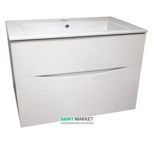 Тумба з раковиною Bretta Aragon підвісна 80х43.3х52 біла SM0180W + 10139