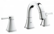 Смеситель для раковины двухрычажный с донным клапаном скрытый Grohe коллекция Grandera хром 20417000