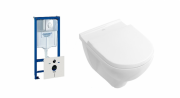 Унітаз підвісний Villeroy & Boch O.Novo 5688H101 + Сидіння + Комплект 3 в 1 Grohe Rapid SL 38750001