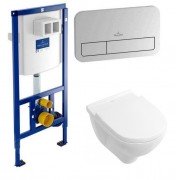 Унитаз подвесной Villeroy&Boch O.Novo 5688H101 + Сиденье + Инсталляция ViConnect 92246100 + Кнопка смыва 92249061