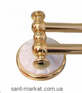 All.pe Margherita Тримач для рушників подвійний золото-білий ORBI MG012