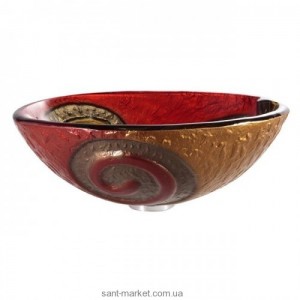 Раковина для ванной накладная Kraus красно-желтая GV-620-17mm