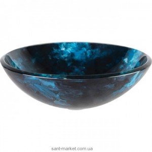 Раковина для ванної накладна Kraus синьо-блакитна GV-430-12mm