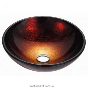 Раковина для ванної накладна Kraus бордово-чорна GV-682-12mm