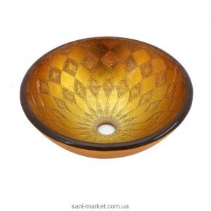 Раковина для ванної накладна Kraus коричнево-золотиста GV-691-19mm