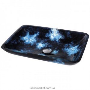 Раковина для ванної накладна Kraus синьо-блакитна GVR-430-RE-15mm