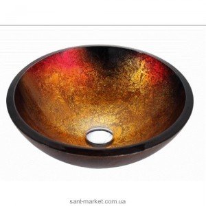 Раковина для ванної накладна Kraus чорно-червона GV-680-19mm