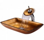 Раковина для ванной накладная стеклянная Kraus GVR-210-RE-15mm