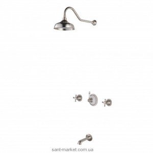 Душевая система Kraus Apollo с верхним душем и смесителем сатин KEF-16054BN