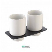 Cтакан для зубних щіток подвійний Kraus Fortis з настінним тримачем темний шоколад KEA-13316-ORB