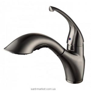 Смеситель для кухни с выдвижной лейкой Kraus однорычажный сатин KPF-2210SN