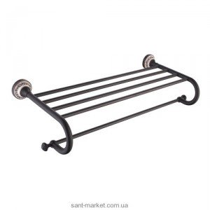 Поличка для ванної Kraus Apollo з тримачем для рушників темний шоколад KEA-16542-ORB