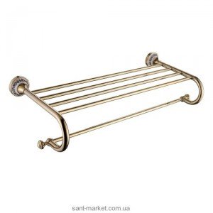 Полочка для ванной Kraus Apollo с держателем для полотенец золото KEA-16542G