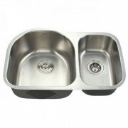 Мийка для кухні асиметрична Kraus Premier під стільницю нержавіюча сталь хром KBU21