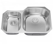 Мийка для кухні асиметрична Kraus Premier під стільницю нержавіюча сталь хром KBU25