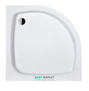 Душевой поддон акриловый четверть круга SANPLAST BPza-b/EKOPLUS 81х81х6.5 белый 