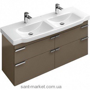 Тумба под две раковины Villeroy&Boch Sentique подвесная 125x42.6x55 коричневая A85200N9