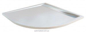 Душовий піддон литий мармур чверть кола SanSwiss ILA 90х90х3 білий WIR550905004