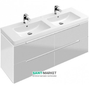 Тумба под две раковины Villeroy&Boch Subway 2.0 подвесная 12.7x44.9x52 белая A69900DH