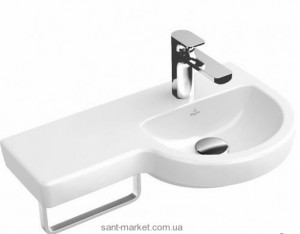 Раковина для ванной подвесная с вешалкой Villeroy&Boch коллекция Subway 2.0 белая 41166R01