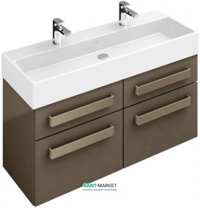 Тумба под две раковины Villeroy&Boch Up2U подвесная 113x44.9x54 белая A83500DH