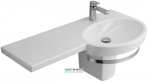 Раковина для ванної підвісна з вішалкою Villeroy & Boch колекція Variable біла 5157A101