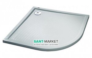 Душовий піддон штучний мармур чверть кола Huppe Purano 90х90х4 білий 202151.055