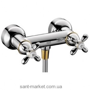 Змішувач для душу настінний двухвентильний Hansgrohe колекція Axor Carlton хром / золото 17630090