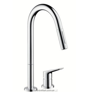 Змішувач для кухні з висувною лійкою Hansgrohe Axor Citterio M на два отвори 34822800